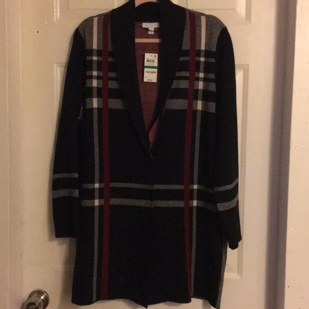 Heavy Plaid Sweater Jacket
